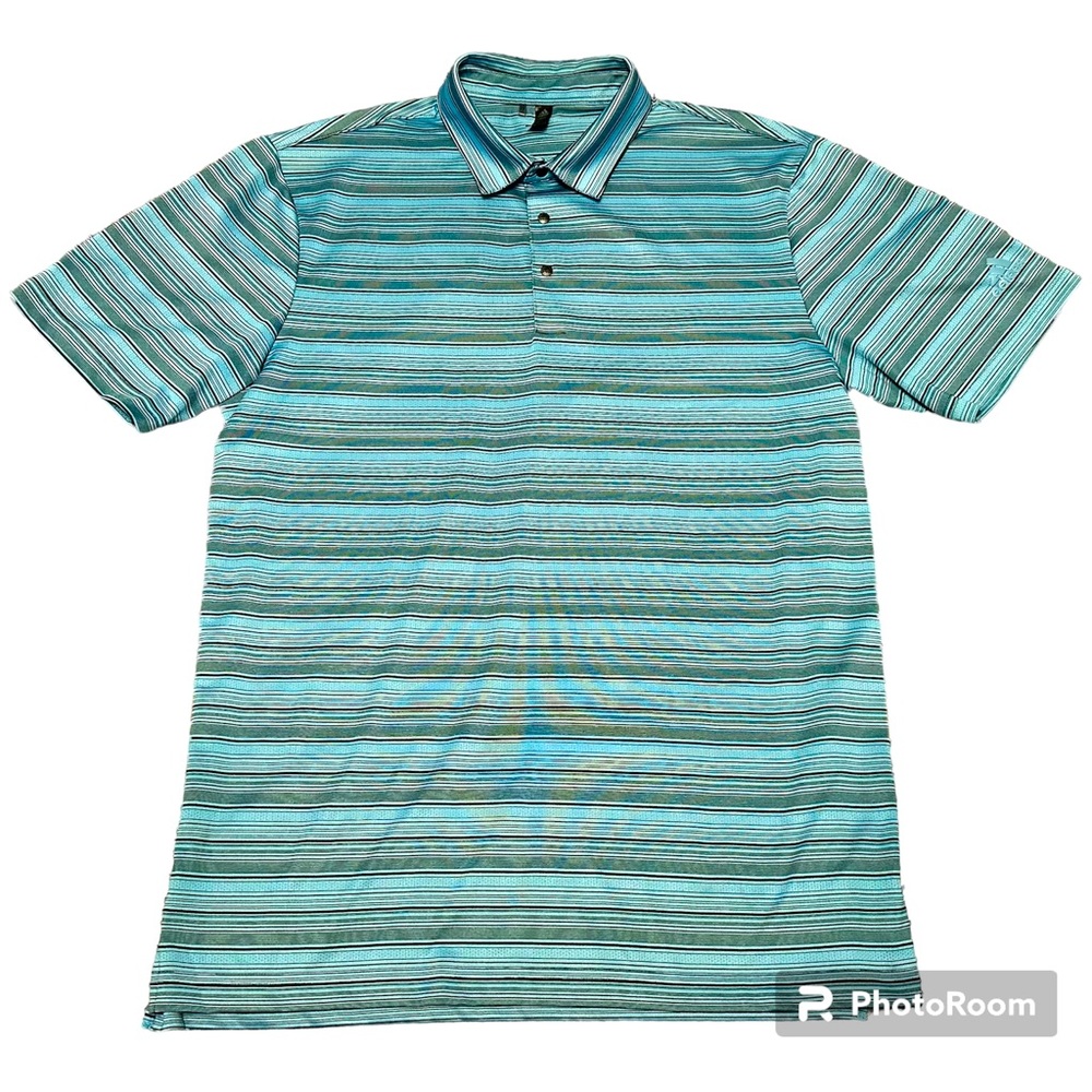 Adidas Men’s Blue/Grey Striped Golf Polo Size L